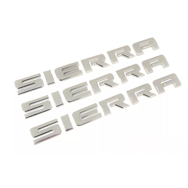 Unbranded 3PC CHROME SIERRA REPLACEMENT FOR GMC EMBLEM FRONT DOOR