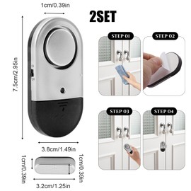 Door Window Alarm Sensor for Home Security, Wireless Magnetic Window Door Burglar Alarm with 120dB Loud for House, Shop, Office, Garage