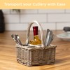 Condiment Holder Wicker Basket Cutlery Holder for Table Party -