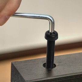 24-Piece Assortment of M6 Socket Fasteners, Round Top Screws, Nylon Bolts, and Reinforcements in Black - Includes Nuts, Supports, and Round Top Bolts for Versatile Applications