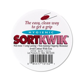 Lee® Sortkwik™ Hygienic Fingertip Moistener, 50% Recycled, 1.75 Oz, Pink, Pack Of 2