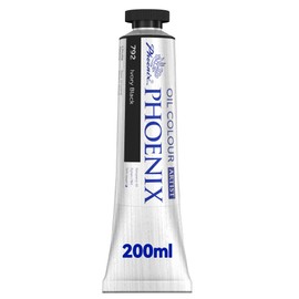 PHOENIX Pintura al óleo negro marfil, 6.75 onzas líquidas, tubo grande individual – Pintura a base de aceite de calidad artística para profesionales