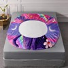 HOSIMA Cat Fitted Sheet Queen Size Rainbow Bedding Set,Kawaii Toddler