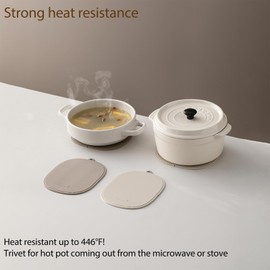 HXTDZSWHE Silicone Trivet Mat for Hot Dishes(2 Pack), Hot Pots and Pans, Pot Holder, Hot Pad to Portect Your Table and Countertop, Kitchen Decor and Accessories, BPA Free,7.1in x 5.91in,2 Colors