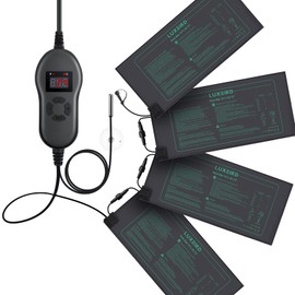 LUXBIRD Daisy Chain Plant Heating Mat with Thermostat,Timing Function Countdown, 10"x 20.75" (4 Pack)