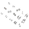 15 Pairs Earrings Set Black Stainless Steel Ear Studs Men