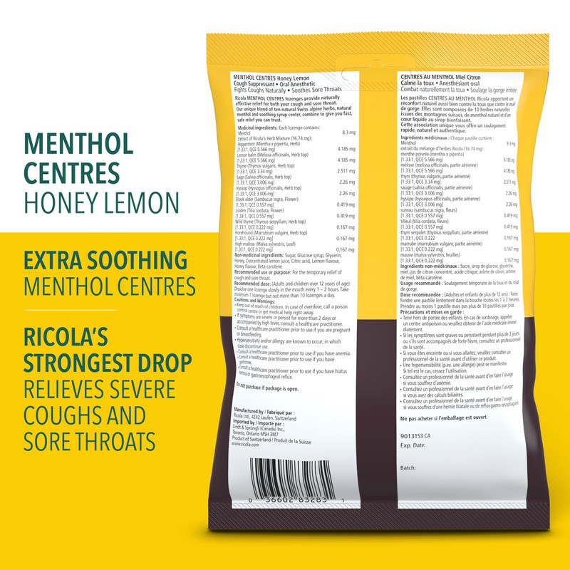 Ricola Menthol Centres Cough Drops