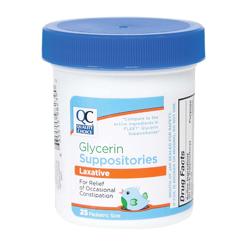 Quality Choice Pediatric Glycerin Suppositories Laxative Relief 25 Ct Each