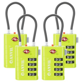 ANVIL 4 Digit Luggage Locks, TSA Locks for Luggage, Advanced TSA008 core, Alert Indicator for Your Travel Lock, Suitcase Lock. (4, Grass Green)