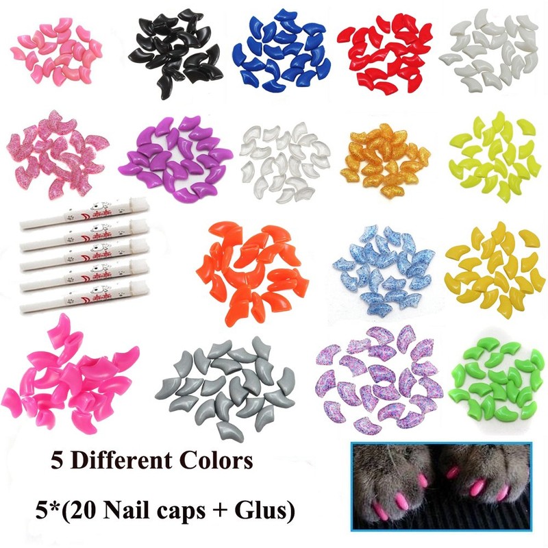 VICTHY Cat Nail Caps and Covers with Glue and Applicators