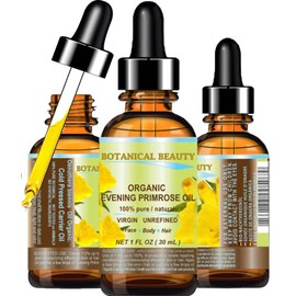 ORGANIC EVENING PRIMROSE OIL. 100% Pure / Natural / Undiluted / Unrefined /Certified Organic/ Cold Pressed Carrier Oil. Rich antioxidant to rejuvenate and moisturize the skin and hair. 1 Fl.oz - 30ml. by Botanical Beauty