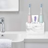 Luxspire Electric Toothbrush Holder, 3 Slots Large Marble Toothbrush Toothpaste