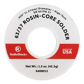 RadioShack SnPb 63/37 Tin/Lead Rosin-Core Solder, 0.050" Diameter - 1.5 oz. Spool