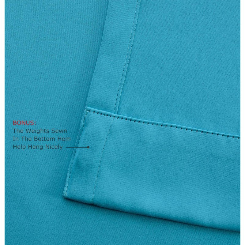 MIUCO 1 Pair Thermal Insulated Grommet 52-Inch-by-63-Inch Blackout Window Curtain