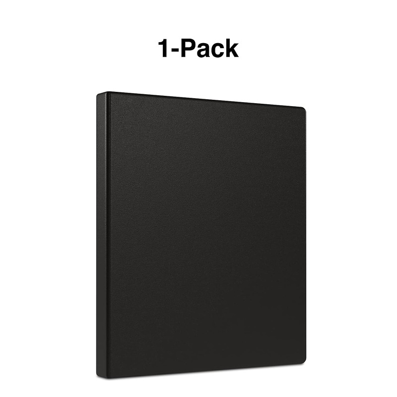 SIMPLY Staples 1337665 Light-Use .5-inch Round 3-Ring Non-View Binder Black