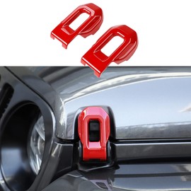 RT-TCZ Hood Latch Cover Exterior Hood Lock Brackets ABS Decoration Accessories for Jeep Wrangler JL JLU & Gladiator JT 2018-2022,2PCS (Red)