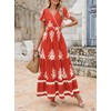 PRETTYGARDEN Womens 2025 Summer Casual V Neck Boho Maxi Dress