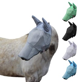 Derby Originals UV-Blocker Reflective Safety Horse Fly Mask with Ears and Nose Cover and Colors