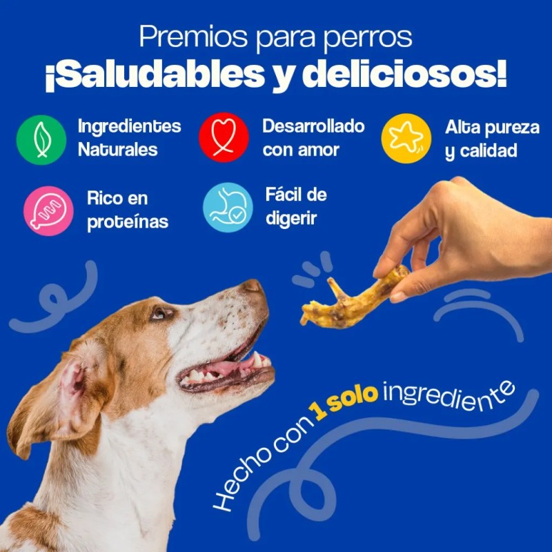 Dogelthy Pack De 2 Bolsas De Patas De Pollo Deshidratadas