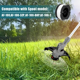 Grass Trimmer Thread Spools for Black Decker AF-100-3ZP AF-100 AF-100-BKP, Auto Feed Spool Line Replace A6481 A6485 AF-100, 9.1m long 1.65mm dia (6 Spools + 1 Cap + 1 Spring)