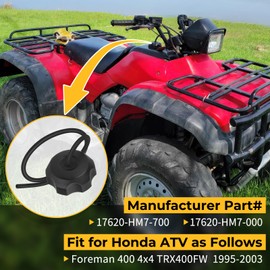M MATI Fuel Cap Gas Cap for Honda ATV Foreman 400 4x4 TRX400FW 1995-2003 17620-HM7-700 17620-HM7-000