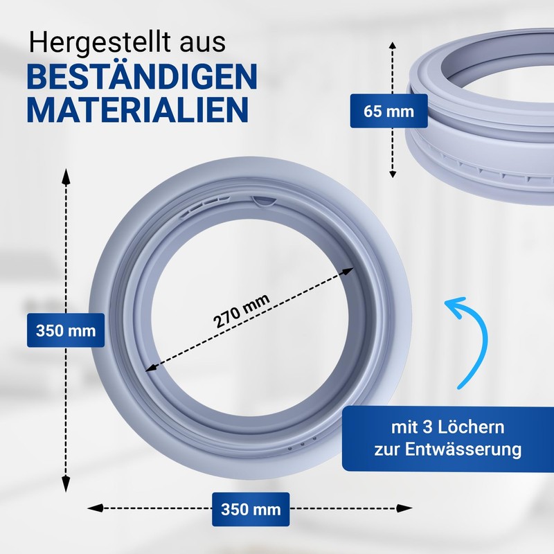 VIOKS Door Seal for Washing Machine Diameter 350 mm Replacement