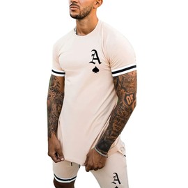 TZIISOA - Conjunto deportivo casual de verano para hombre de 2 piezas, Ml2021046, XX-Large