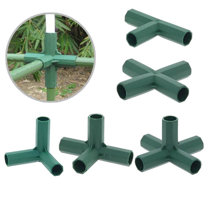 TopHomer 10pcs Greenhouse Frame Connectors 16mm Flat 4 Way Garden