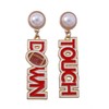 Game Day Earrings for Women Football Touch Down Letter Statement