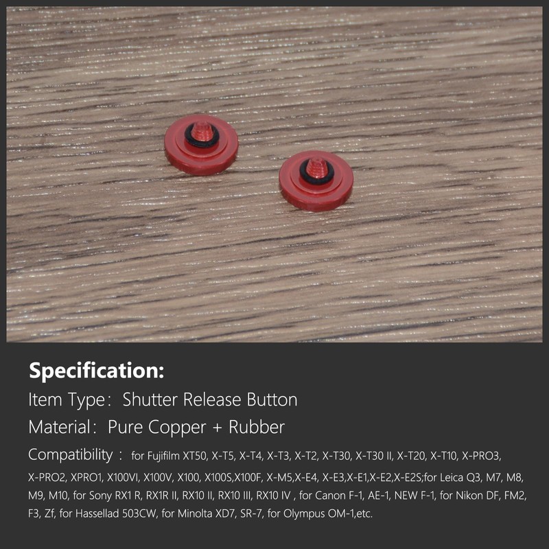 5 Pack Shutter Release Button,Pure Copper Concave Surface Camera Button