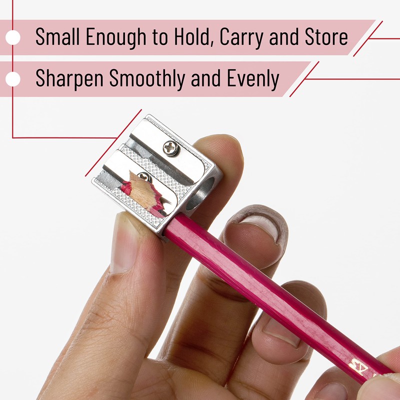 Mr. Pen Handheld Metal Pencil Sharpener with 2 Holes, Pack