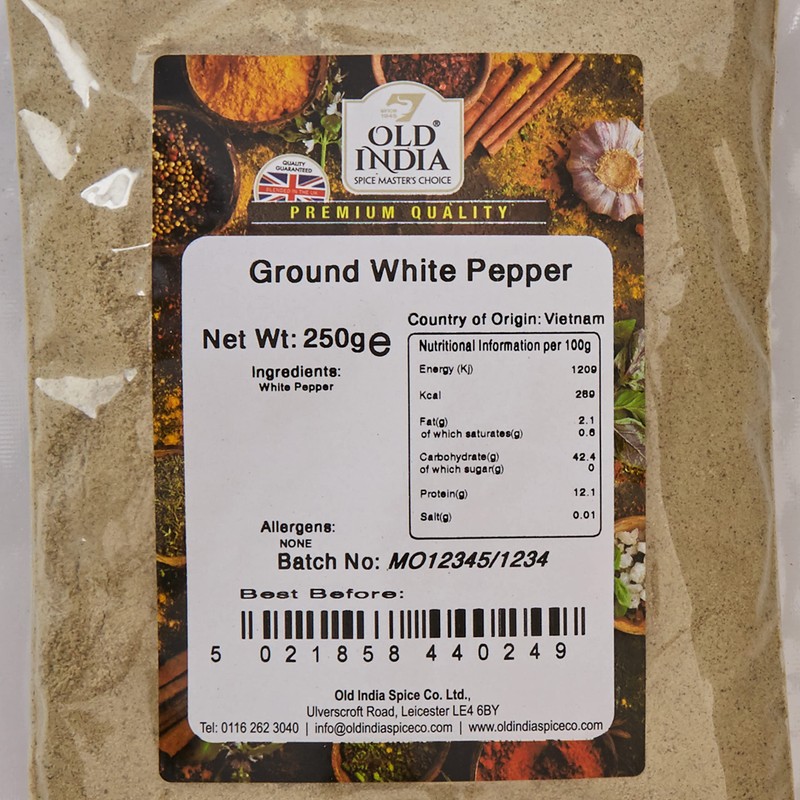 Old India Ground White Pepper 250g
