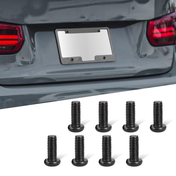 WINUERK 8 Pack Rear License Plate Screws M5-0.8x12mm, Car Plate