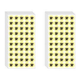 DUGUTUL 1000 pcs 50 Cent Color-Coded Price Stickers for Garage Sale and Flea Market, 3/4" Diameter - Bold Fonts, Clear Visibility, High Visibility, Easy Organization