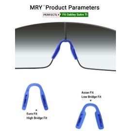 Mryok 2 Pair Replacement Nose Pieces Nose Pads for Oakley Sutro TI OO6013 / Sutro TI Sweep OO6025 Sunglasses - Blue & Black