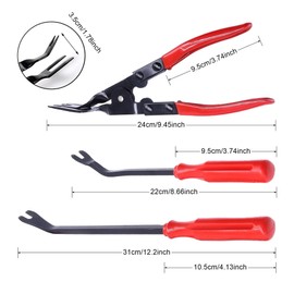 HISports 3 Pack Removal Tools Car Kit Universal Fixing Car Clamp Door Trim Tool Trim Car Door Trim Dashboard Interior Mould Wedge Red