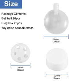 bavooty Set of rattle boxes, rattles for sewing, cuddly toys, squeaker, rattle balls, rattle for sewing, baby rattle balls for sewing, rattle balls, for dog, pet, baby toy, 30 pieces