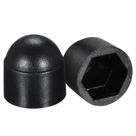 sourcing map Pack of 50 Protective Caps for Nuts Made of Plastic M6 / 10 mm Hexagonal Screws Cover Black