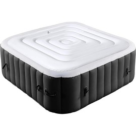 Tlswshsy 4.2Ft Inflatable Hot Tub Cover- Energy Saving Lid for Square Hot Tub- Foldable Protective Rain Overflow Cover for Inflatable Outdoor Hot Tubs