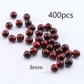 DAHI Wooden Beads Sandalwood Beads Wooden Beads Craft Beads for DIY Jewellery Making (8 mm/400 Pieces)