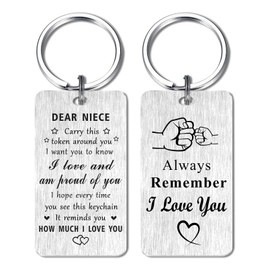 Jzxwan Niece Gifts Keychain, I Love You Niece Gifts, Proud of Niece Birthday Graduation Gifts Mothers Day Key Chain Present