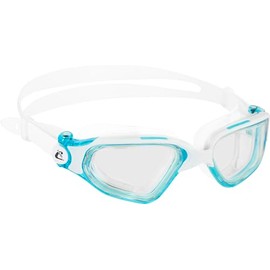 CRESSI Clear Eyes Swim Goggles, White/Aquamarine, Clear lens