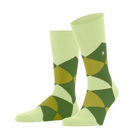Burlington Men's Clyde M So Cotton Patterned 1 Pair Socks, Green Lemon 7498, 11-14