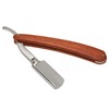 Folding Manual Straight Clipper Wooden Handle Barber Foldable Manual Beard