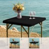 NALVXIN, 2 Packs, Fitted Tablecloth Black Card Elastic Spandex Table