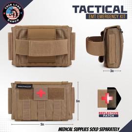 ThinLyneRanch IFAK Pouch – MOLLE Medical Pouch for Tactical Use, Durable Trauma Supply Bag for Vehicle & Outdoor with Tourniquet Holder, Empty Bag, Compact & Easy Carry Design