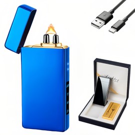 NINSI Smart Electric Lighter with 4 Ignition Modes, High Power Pulse Plasma Arc Lighter, Windproof Electronic Lighters, Rechargeable USB Lighters with Safety Lock (Blue Ice)