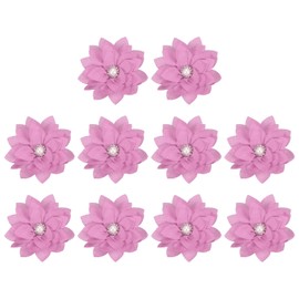 PATIKIL 2.4" Fabric Brooches Flowers, 10 Pcs Fabric Flowers for Brooch Pin Sewing Fabric Appliques Headband Embellishments with a Pearl for DIY Craft Wedding Decor, Purple