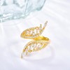 praymos Gold Ring for Women Angel Wings Cubic Zirconia Rings