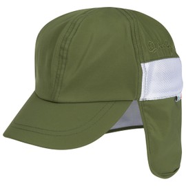 SwimZip Sun Hat with Neck Flap | UPF 50+ Protection for Baby, Toddler, and Kids, Olive, 6-24 Months